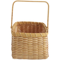 ——T4 中 东方家 藤皮方形手提花篮 家居收纳绿植多肉