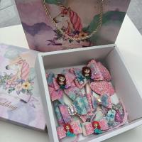 公主套装 儿童发饰礼盒套装公主头饰可爱小女孩六一卡通礼物蝴蝶结发夹皮筋