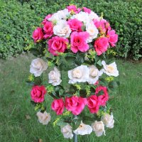 42头单路引花颜色留言 婚庆道具路引架子成品路引花柱升降成套路引活动开业花架花篮拱门