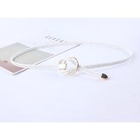 白色 复古时尚圆环皮带编织腰带女细简约韩版装饰连衣裙子配饰打结腰绳