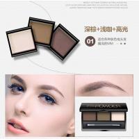 (01深棕+浅咖+高光)6g 泊泉雅立体三色眉粉高光粉不易脱妆眉笔眼影盘眉笔眉粉眼影套装