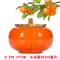 小号磨底柿子陶瓷盖 柿柿如意茶叶罐喜糖罐密封罐糖果婚庆伴手礼大小号摆件仿陶瓷柿子