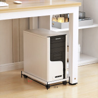 平板带轮子无梆(43.7*23.4) 台式电脑主机托架移动散热底座实木机箱托盘简约收纳置物架带刹车