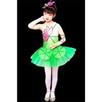 绿色 套装 90cm 儿童荷花仙子舞蹈演出服采莲花咏荷服装女童小学生荷叶纱裙表演服