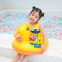 小黄鸭(适合3到5岁宝宝) 儿童小黄鸭座圈游泳圈小孩浮圈卡通动物水上充气玩具腋下泳圈玩具