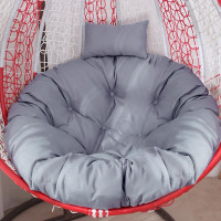 灰色 [坐垫+枕头] 圆形布套(不含棉芯) 吊篮垫子鸟巢摇兰椅秋千单人吊椅靠垫可拆洗圆形藤椅摇篮坐垫加厚