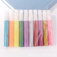 [彩色]10只套装10g/ 支 蒸汽波笔型胶水手账闪粉闪光胶水笔儿童手工彩绘涂鸦diy制作点缀