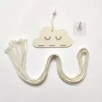 云朵睫毛+白色线 发饰收纳挂墙北欧风云朵睫毛宝宝发夹收纳带儿童房墙面装饰展示架