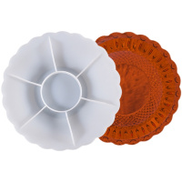 花边盘子 滴胶diy大号盘子模具手工制作花边碟子水果收纳盘配件硅胶磨具