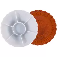 花边盘子 滴胶diy大号盘子模具手工制作花边碟子水果收纳盘配件硅胶磨具
