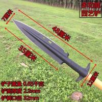 多功能园艺铲[不带木柄] 园艺铲子多功能锯齿铲子锰钢祖鲁矛头开山砍柴工具翻土尖铲锹