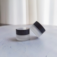 膏霜瓶黑色磨砂5克*2个 膏霜瓶高档旅行装护肤品小样空瓶面霜眼霜盒子粉底分装瓶避光玻璃