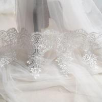 本白色无亮片,一码,91厘米 婚纱刺绣睫毛蕾丝亮片花边辅料 手工diy材料 舞台布景装饰材料白