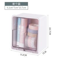白色 化妆棉收纳盒壁挂分格防尘透明桌面放棉签卸妆棉储物盒带盖小盒子