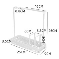 --碳钢款款式1白色(配沥水盘) 厨房置物收纳架子壁挂式调料水槽家用水池洗洁精海绵抹布沥水挂篮