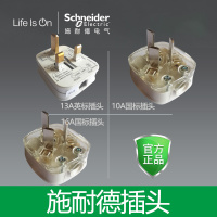 10A国标插头 施耐德插头二三脚插头10a/16a空调插头电线电源插头插座不带线13A