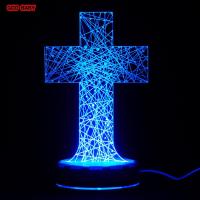 基督耶稣教福音十字架触摸感应式小夜灯楼道卧室智能床头灯台灯