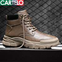 [线下专柜同款]卡帝乐鳄鱼(CARTELO)新款高帮工装鞋马丁靴子男休闲鞋男鞋