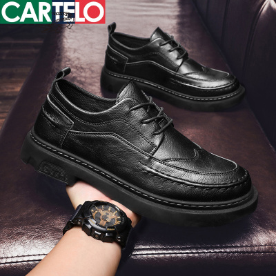 [线下专柜同款]卡帝乐鳄鱼(CARTELO)新款男士布洛克皮鞋休闲鞋时尚男鞋板鞋