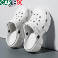 [线下专柜同款] 卡帝乐鳄鱼(CARTELO)新款洞洞鞋凉拖鞋休闲鞋花园鞋沙滩拖鞋软底包头凉鞋女鞋