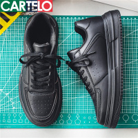 [线下专柜同款]卡帝乐鳄鱼(CARTELO)新款透气厚底男士休闲鞋板鞋百搭小白鞋潮鞋