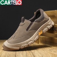 [线下专柜同款]卡帝乐鳄鱼(CARTELO) 新款一脚蹬男鞋子时尚休闲鞋男士潮流板鞋懒人鞋男鞋