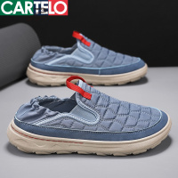 [线下专柜同款]卡帝乐鳄鱼(CARTELO)新款男士一脚蹬休闲鞋潮流板鞋百搭懒人鞋男鞋帆布鞋
