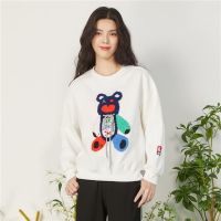 CACHE CACHE春季新款圆领卡通小熊套头长袖卫衣减龄上衣女打底衫