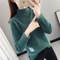 CACHE CACHE半高领水貂绒毛衣女2022年新款洋气针织衫修身内搭打底衫