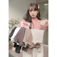 CACHE半高领德绒保暖打底衫女2022春学院风减龄气质纯色修身内搭