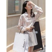 CACHE设计感小众外穿百搭花衬衫女2022新款春季复古港味印花长袖