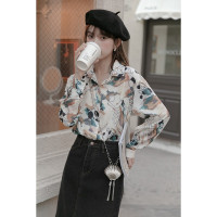 CACHE CACHE小众印花设计感港风复古印花上衣2022新韩版时尚百搭宽松外穿