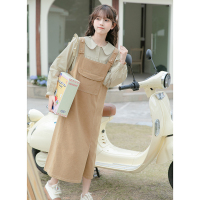 CACHE大口袋背带裙女2022春日系学院风小个子时尚百搭收腰显瘦中