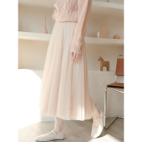 CACHE超仙网纱半身裙女秋冬高腰显瘦A字裙2022春小个子中长款裙子