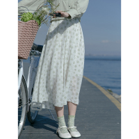 CACHE清新碎花半身裙2022春小个子复古温柔气质出众百搭甜美文艺