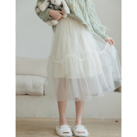 ACHE仙女网纱A字半身裙女2022春小个子百搭法式时尚气质高腰显瘦