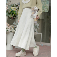 CACHE气质白色半身裙女2022小个子复古洋气日系学院风高腰中长款