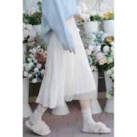 CACHE仙女森系网纱蕾丝拼接半身裙显瘦2022年法式复古小个子气质