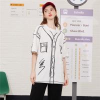 CACHE CACHE夏季新款个性印花上衣宽松休闲圆领短袖涂鸦女式T恤