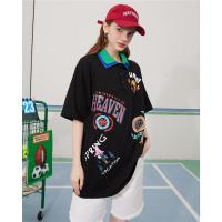 CACHE CACHE慵懒风双POLO领T恤中长款夏季洋气减龄个性印花短袖