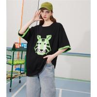 CACHE CACHE短袖设计感夏季新款撞色重工钉珠宽松休闲上衣女式T恤