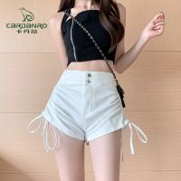 卡丹路白色牛仔短裤女2022夏季新款超高腰设计感显瘦辣妹a字热裤