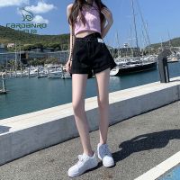 卡丹路高腰牛仔短裤女2022年夏季韩版时尚百搭不规则阔腿辣妹热裤