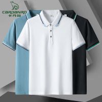卡丹路夏季高端商务潮流保罗衫半袖有领撞色款短袖T恤抗皱无袋款
