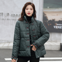 卡丹路民族风复古盘扣女冬季加厚保暖宽松休闲百搭立领棉衣外套