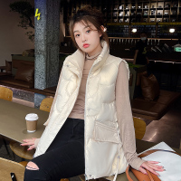 卡丹路2022冬新款棉马甲女短款亮面免洗款韩版宽松时尚百搭马夹