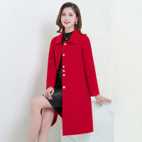 卡丹路女双面呢大衣中长款2021秋冬季新款直筒小个子呢子上衣厚
