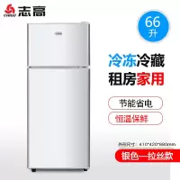 志高(CHIGO) 66升双门小冰箱 迷你两门小冰箱 家用冷藏冷冻小型电冰箱(星光银)