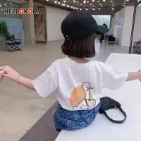HELLOKOMA童装男女童纯棉短袖T恤夏季宝宝卡通上衣儿童小鸭子半袖