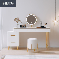 冬熊北欧轻奢梳妆台网红民宿风化妆台桌简约卧室小户型收纳柜一体新008